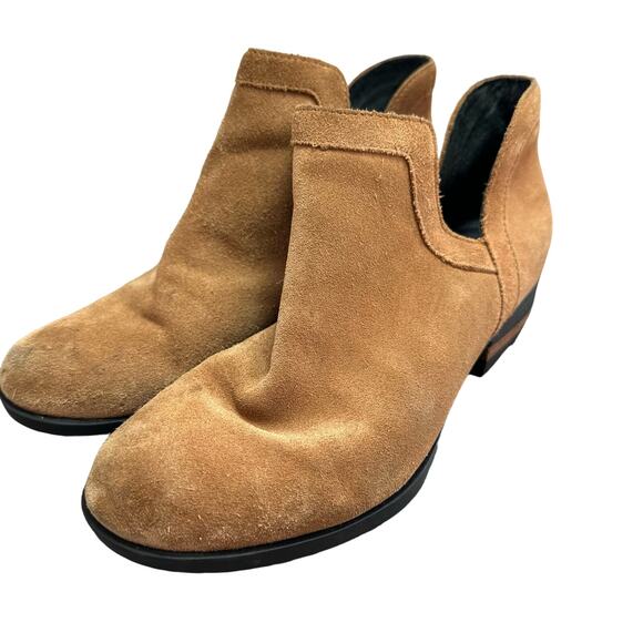 Sorel Brown Suede Lolla Cut Out Bootie Ankle Boots 7.5 - Picture 1 of 7